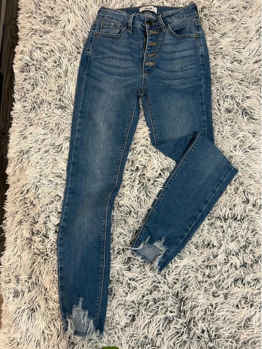 JBD by Just Black Denim High Rise Button Fly Skinny Jeans Size 24